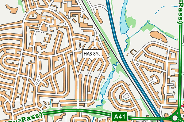 HA8 8YJ map - OS VectorMap District (Ordnance Survey)