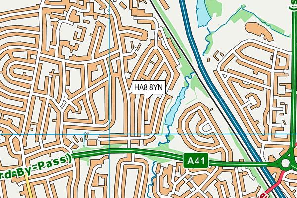 HA8 8YN map - OS VectorMap District (Ordnance Survey)