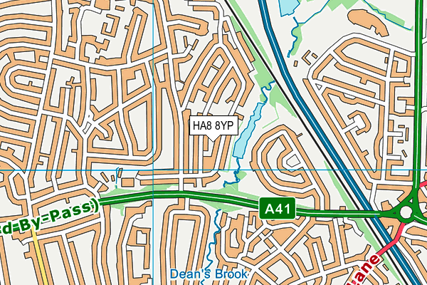 HA8 8YP map - OS VectorMap District (Ordnance Survey)