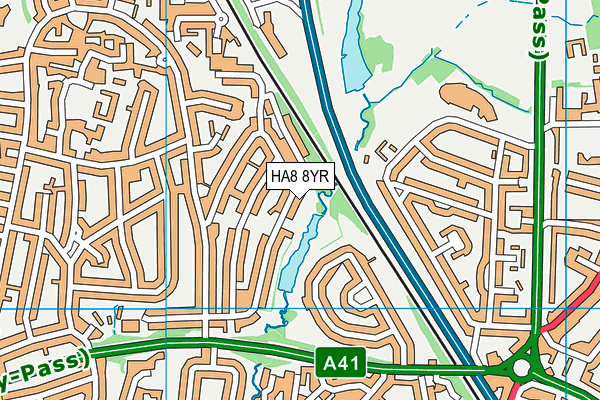 HA8 8YR map - OS VectorMap District (Ordnance Survey)