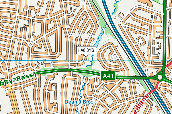 HA8 8YS map - OS VectorMap District (Ordnance Survey)