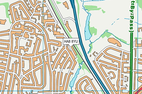 HA8 8YU map - OS VectorMap District (Ordnance Survey)
