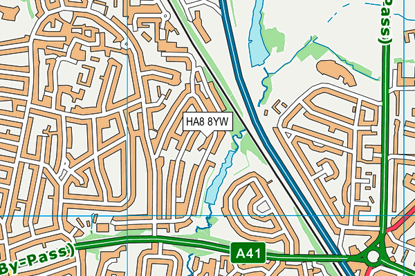 HA8 8YW map - OS VectorMap District (Ordnance Survey)