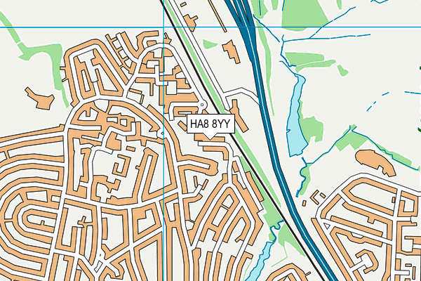 HA8 8YY map - OS VectorMap District (Ordnance Survey)
