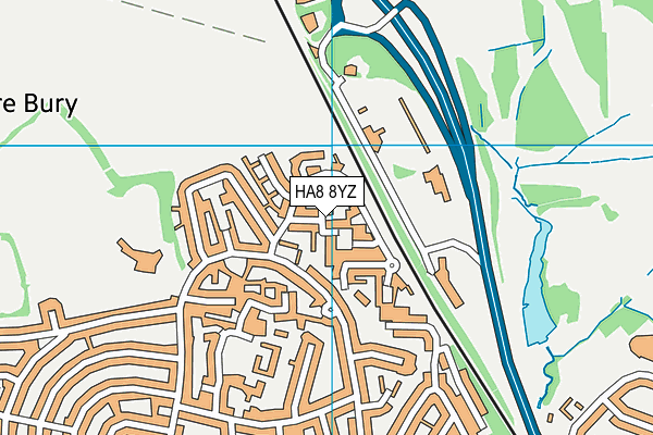 HA8 8YZ map - OS VectorMap District (Ordnance Survey)