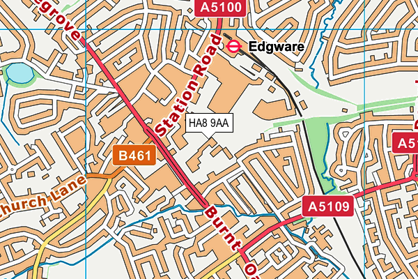 HA8 9AA map - OS VectorMap District (Ordnance Survey)