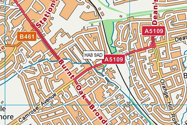 HA8 9AD map - OS VectorMap District (Ordnance Survey)