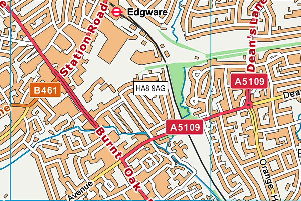 HA8 9AG map - OS VectorMap District (Ordnance Survey)