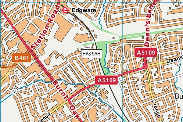 HA8 9AH map - OS VectorMap District (Ordnance Survey)