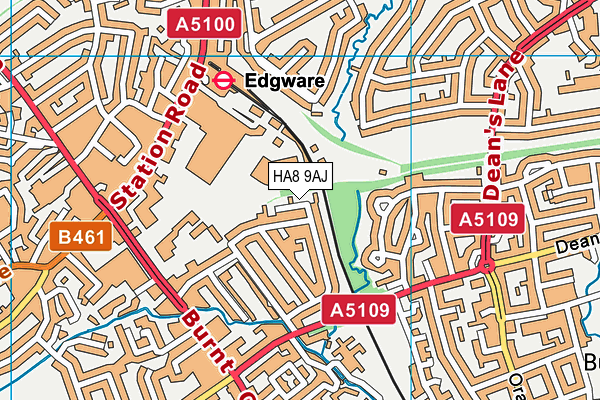 HA8 9AJ map - OS VectorMap District (Ordnance Survey)