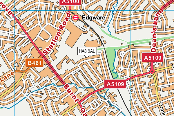 HA8 9AL map - OS VectorMap District (Ordnance Survey)