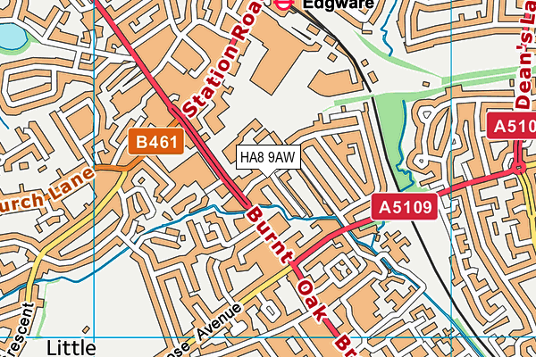 HA8 9AW map - OS VectorMap District (Ordnance Survey)