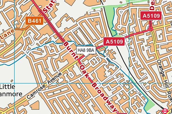 HA8 9BA map - OS VectorMap District (Ordnance Survey)