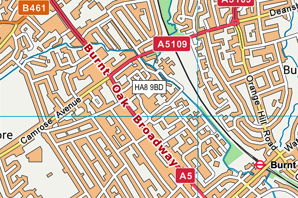 HA8 9BD map - OS VectorMap District (Ordnance Survey)