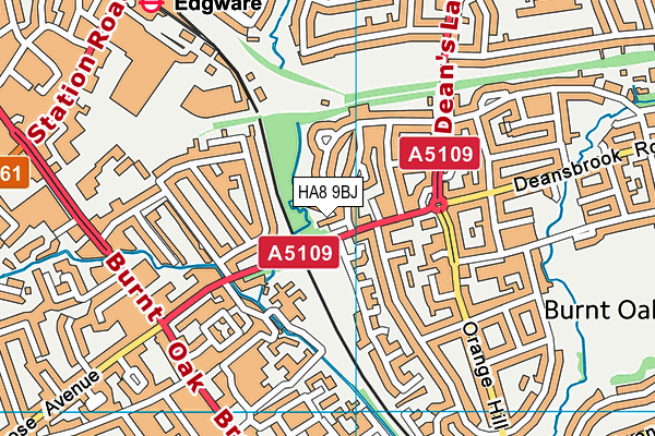 HA8 9BJ map - OS VectorMap District (Ordnance Survey)