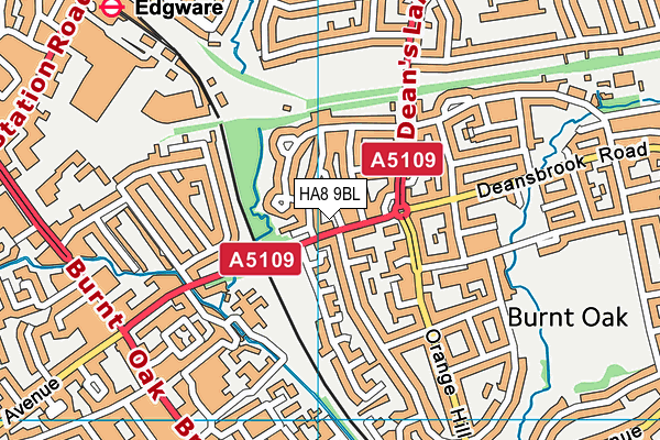 HA8 9BL map - OS VectorMap District (Ordnance Survey)