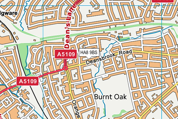 HA8 9BS map - OS VectorMap District (Ordnance Survey)