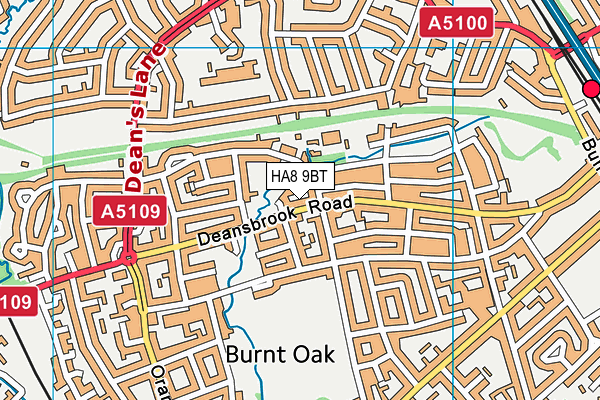 HA8 9BT map - OS VectorMap District (Ordnance Survey)