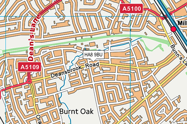 HA8 9BU map - OS VectorMap District (Ordnance Survey)