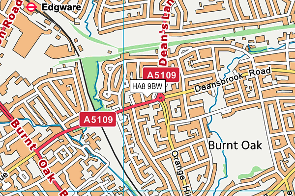 HA8 9BW map - OS VectorMap District (Ordnance Survey)