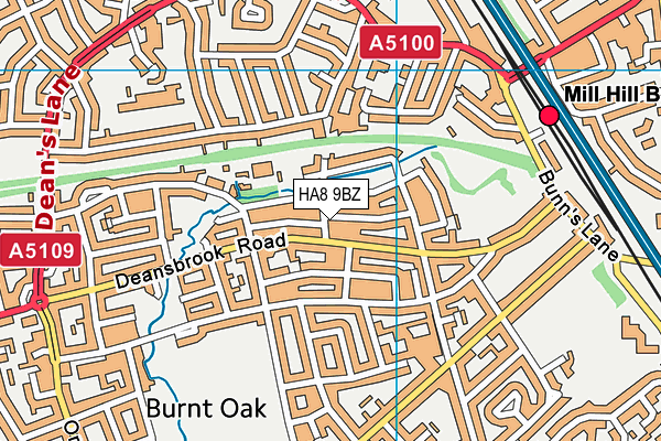 HA8 9BZ map - OS VectorMap District (Ordnance Survey)