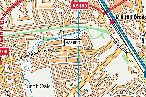 HA8 9DD map - OS VectorMap District (Ordnance Survey)