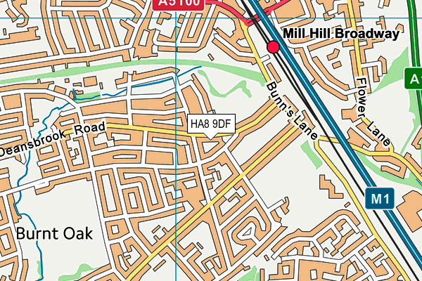 HA8 9DF map - OS VectorMap District (Ordnance Survey)