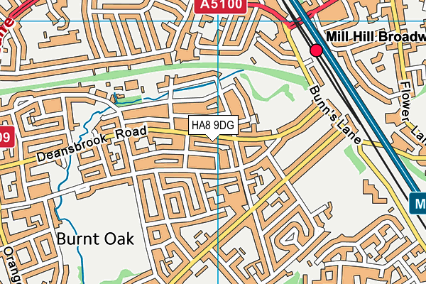 HA8 9DG map - OS VectorMap District (Ordnance Survey)