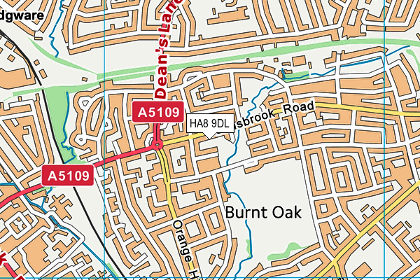 HA8 9DL map - OS VectorMap District (Ordnance Survey)
