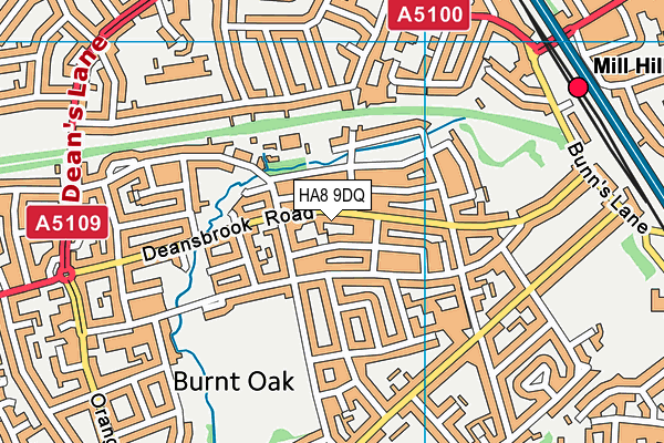 HA8 9DQ map - OS VectorMap District (Ordnance Survey)