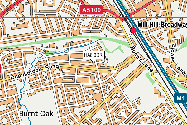 HA8 9DR map - OS VectorMap District (Ordnance Survey)