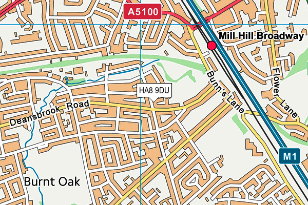 HA8 9DU map - OS VectorMap District (Ordnance Survey)