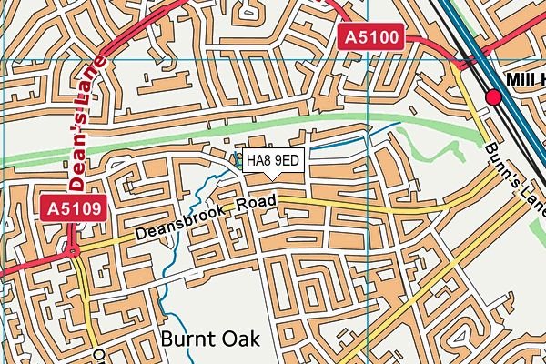 HA8 9ED map - OS VectorMap District (Ordnance Survey)