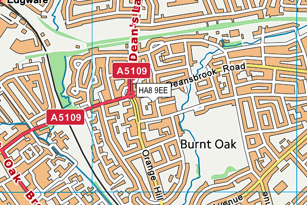 HA8 9EE map - OS VectorMap District (Ordnance Survey)