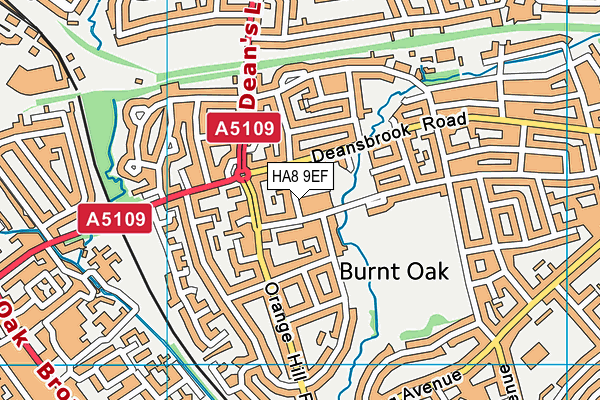 HA8 9EF map - OS VectorMap District (Ordnance Survey)