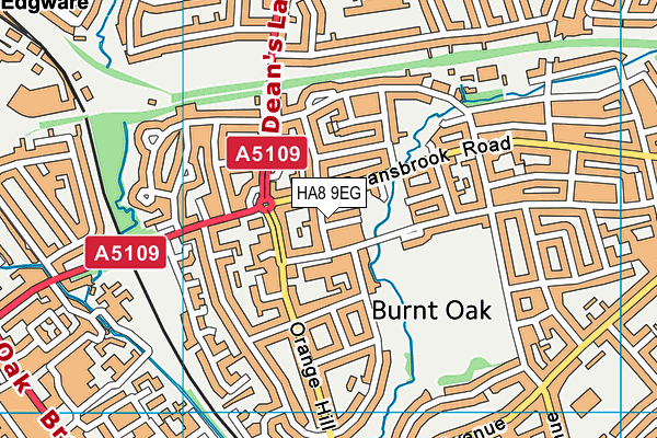 HA8 9EG map - OS VectorMap District (Ordnance Survey)