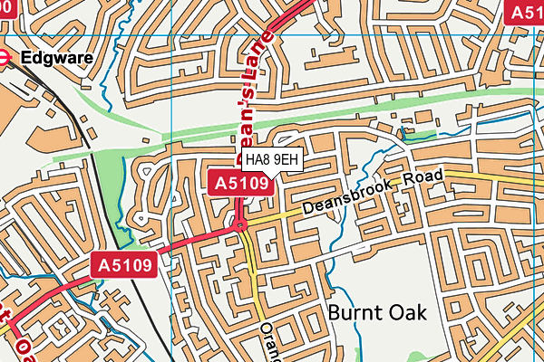 HA8 9EH map - OS VectorMap District (Ordnance Survey)