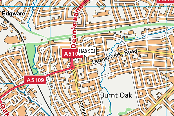 HA8 9EJ map - OS VectorMap District (Ordnance Survey)