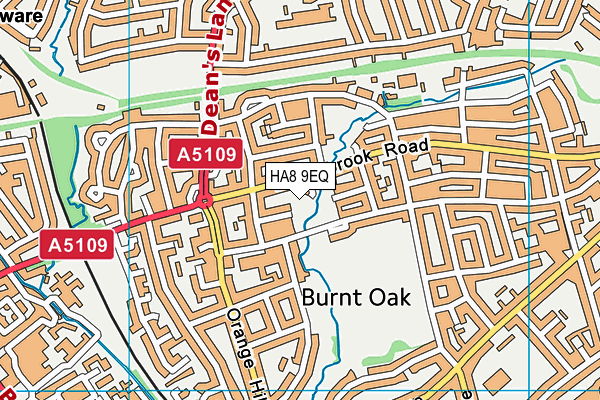 HA8 9EQ map - OS VectorMap District (Ordnance Survey)