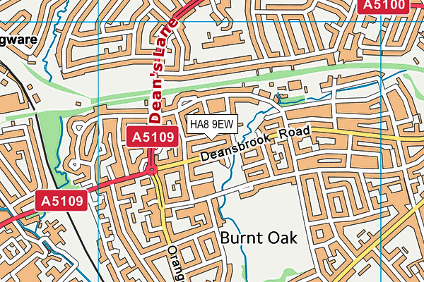 HA8 9EW map - OS VectorMap District (Ordnance Survey)