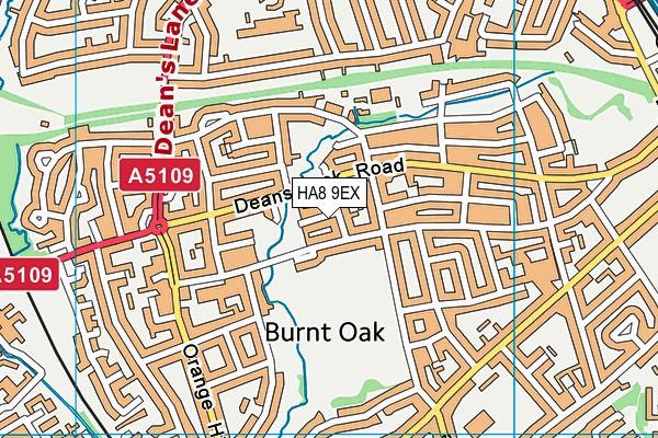 HA8 9EX map - OS VectorMap District (Ordnance Survey)