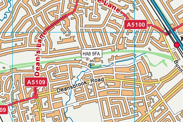 HA8 9FA map - OS VectorMap District (Ordnance Survey)