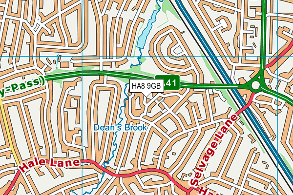 HA8 9GB map - OS VectorMap District (Ordnance Survey)