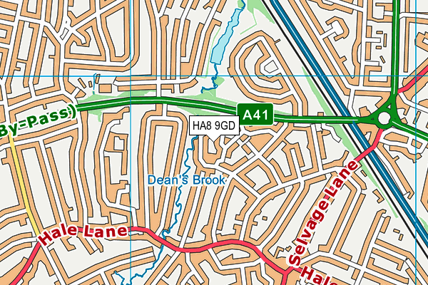 HA8 9GD map - OS VectorMap District (Ordnance Survey)