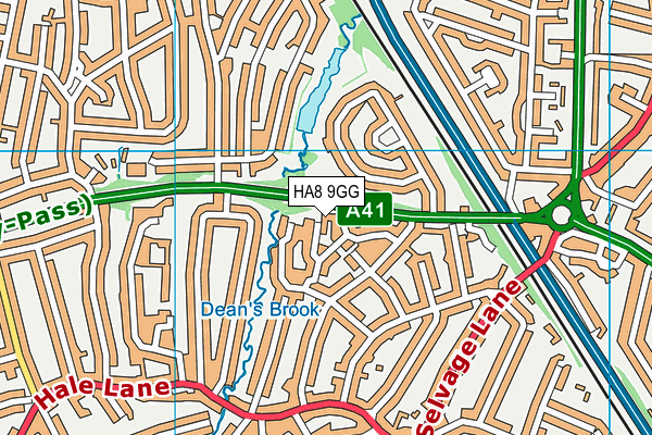 HA8 9GG map - OS VectorMap District (Ordnance Survey)