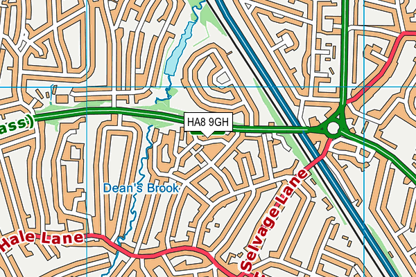 HA8 9GH map - OS VectorMap District (Ordnance Survey)