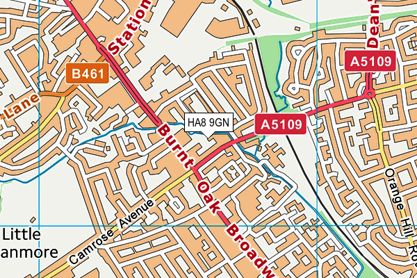 HA8 9GN map - OS VectorMap District (Ordnance Survey)