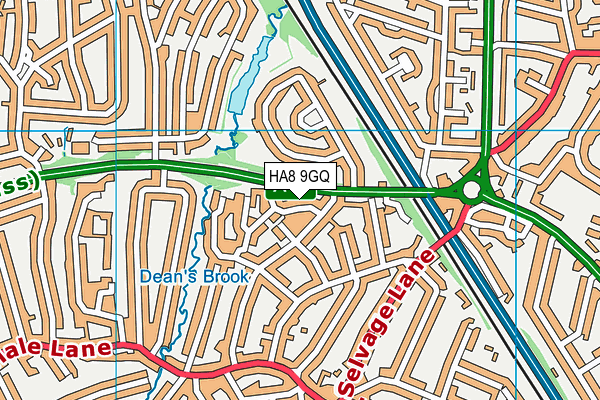 HA8 9GQ map - OS VectorMap District (Ordnance Survey)