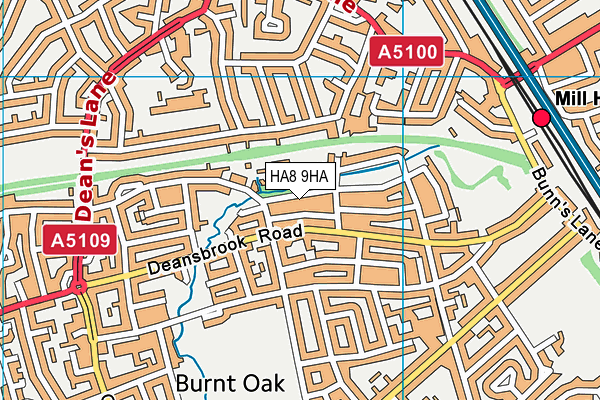 HA8 9HA map - OS VectorMap District (Ordnance Survey)