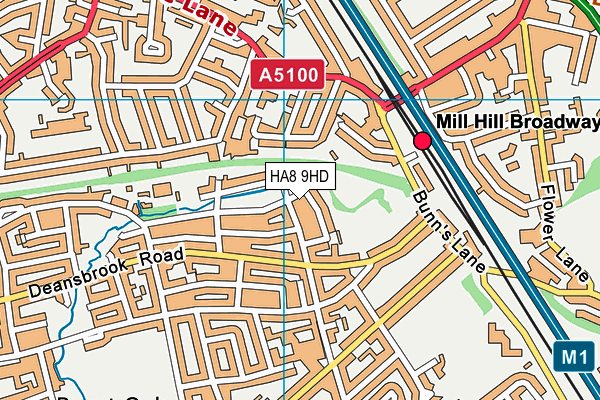 HA8 9HD map - OS VectorMap District (Ordnance Survey)